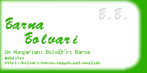 barna bolvari business card